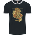 A Steampunk Snake Reptiles Mens Ringer T-Shirt FotL Black/White