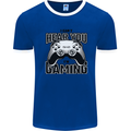 I Can't Hear You Im Gaming Funny Gamer Mens Ringer T-Shirt Royal Blue/White