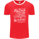 Lorry Driver HGV Big Truck Mens Ringer T-Shirt FotL Red/White