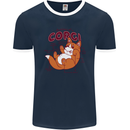 Corgi Anatomy Dog Mens Ringer T-Shirt FotL Navy Blue/White