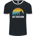 The Evolution of Cats Funny Crazy Lady Man Mens Ringer T-Shirt FotL Black/White