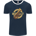 Tuba Brass Musical Instrument Jazz Mens Ringer T-Shirt FotL Navy Blue/White