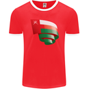 Curled Oman Flag Omani Day Football Mens Ringer T-Shirt FotL Red/White