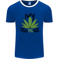Weed My HealTHCare Cannabis Funny THC Mens Ringer T-Shirt Royal Blue/White