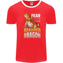 Fear the Bearded Dragon Mens Ringer T-Shirt FotL Red/White