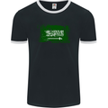 Saudi Arabia Football Distressed Flag Mens Ringer T-Shirt FotL Black/White