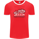 Grill Evolution Funny BBQ Mens Ringer T-Shirt FotL Red/White