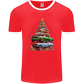 Muscle Car Christmas Tree Xmas Classic Mens Ringer T-Shirt FotL Red/White