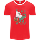 T-Rex RAWR I Mean Booo Halloween Dinosaur Mens Ringer T-Shirt FotL Red/White