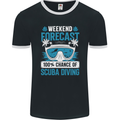 Scuba Diving Forecast Funny Diver Mens Ringer T-Shirt FotL Black/White