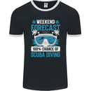 Scuba Diving Forecast Funny Diver Mens Ringer T-Shirt FotL Black/White