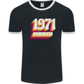 Retro 52nd Birthday Original 1971 Mens Ringer T-Shirt FotL Black/White