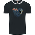 Love Flag Tristan da Cunha Football Mens Ringer T-Shirt FotL Black/White