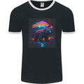 A Grizzly Bear in a Retro Wilderness Mens Ringer T-Shirt FotL Black/White