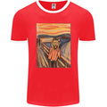 Hipster Scream Painting Mens Ringer T-Shirt FotL Red/White