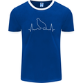 Quail Bird ECG Mens Ringer T-Shirt FotL Royal Blue/White