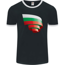 Curled Bulgaria Flag Bulgarian Day Football Mens Ringer T-Shirt FotL Black/White