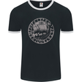Viking Ship With Norse Text Mens Ringer T-Shirt FotL Black/White