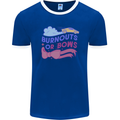 Burnouts or Bows Gender Reveal New Baby Pregnant Mens Ringer T-Shirt FotL Royal Blue/White