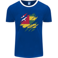 Torn Togo Flag Togolese Day Football Mens Ringer T-Shirt FotL Royal Blue/White