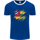 Torn Togo Flag Togolese Day Football Mens Ringer T-Shirt FotL Royal Blue/White