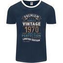 Premium Vintage 53rd Birthday 1970 Mens Ringer T-Shirt FotL Navy Blue/White