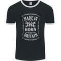 Born In Britain 62nd Birthday Made 1961 Mens Ringer T-Shirt FotL Black/White