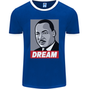 Dream Martin Luther King Black Lives Matter Mens Ringer T-Shirt FotL Royal Blue/White