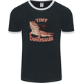 Tiny Dinosaur Funny Bearded Dragon Mens Ringer T-Shirt FotL Black/White