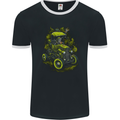 Zombie Hot Rod Halloween Horror Mens Ringer T-Shirt FotL Black/White