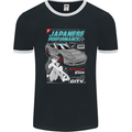 Japanese Performance Anime Car Drifting Drift Mens Ringer T-Shirt FotL Black/White