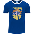 Nicer After Pilates Funny Yoga Dog Mens Ringer T-Shirt FotL Royal Blue/White