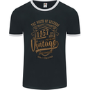 Birth of Legends 66th Birthday 1957 Mens Ringer T-Shirt FotL Black/White