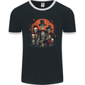 Halloween Skeleton Family With Skulls Mens Ringer T-Shirt FotL Black/White