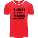 Funny Tyrannosaurus Rex Dinosaur T-Rex Mens Ringer T-Shirt Red/White