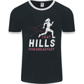 Hills Running Marathon Cross Country Runner Mens Ringer T-Shirt FotL Black/White