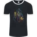 Fantasy Wizard Warlock 4 Mens Ringer T-Shirt FotL Black/White