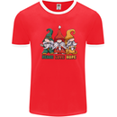 Peace Love Hope 3 Gnomes Mens Ringer T-Shirt FotL Red/White