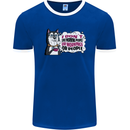 Husky Alaskan I Dont Like People Mornings Mens Ringer T-Shirt FotL Royal Blue/White
