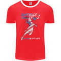 American Volleyball Player USA Flag Mens Ringer T-Shirt FotL Red/White