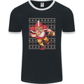 American Football Santa Christmas Xmas Mens Ringer T-Shirt FotL Black/White