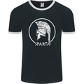 Gym Sparta Helmet Bodybuilding Training Mens Ringer T-Shirt FotL Black/White