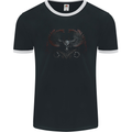 Master of Darkness Skull With Wings Mens Ringer T-Shirt FotL Black/White