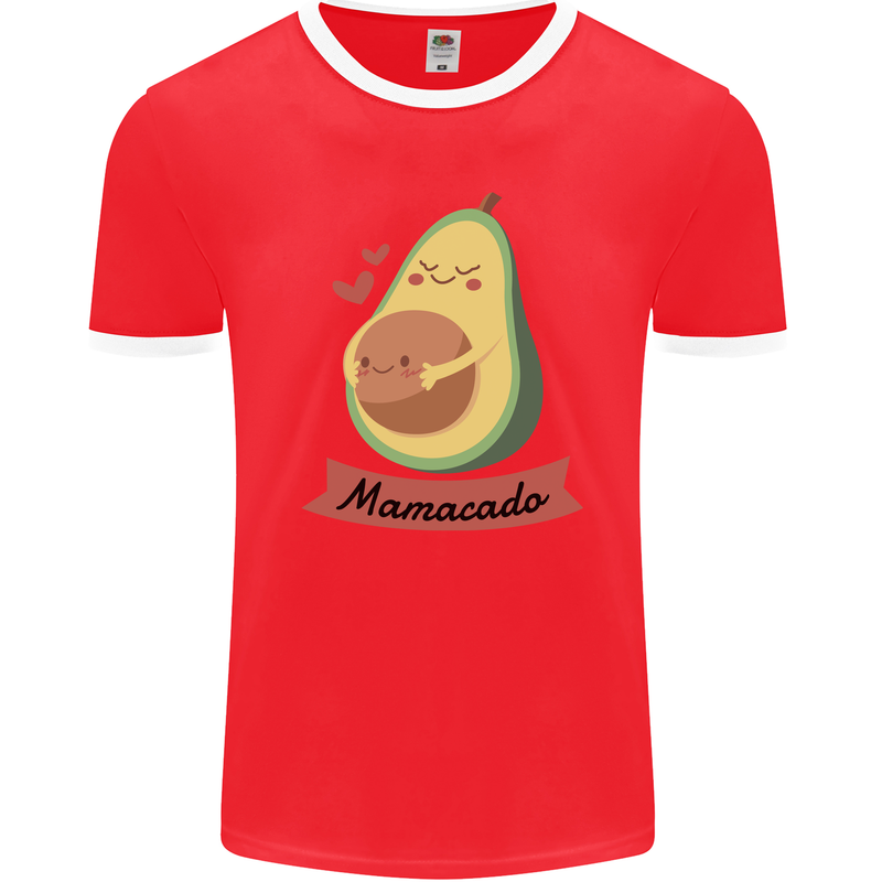 Mamacado New Baby Pregnancy Pregnant Mens Ringer T-Shirt FotL Red/White