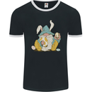 Easter Gnome With Eggs and Bunny Ears Mens Ringer T-Shirt FotL Black/White