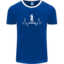 Paddleboard Pulse Paddle Boarding ECG Mens Ringer T-Shirt FotL Royal Blue/White