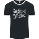 I'm a Hooker at the Weekends Funny Fishing 2 Mens Ringer T-Shirt FotL Black/White