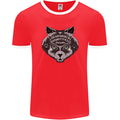 Ouija Board Cat Dark Black Magic Voodoo Mens Ringer T-Shirt FotL Red/White