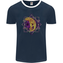 A Geometric Chameleon Mens Ringer T-Shirt FotL Navy Blue/White