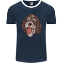 Bernedoodle Dog Mens Ringer T-Shirt FotL Navy Blue/White